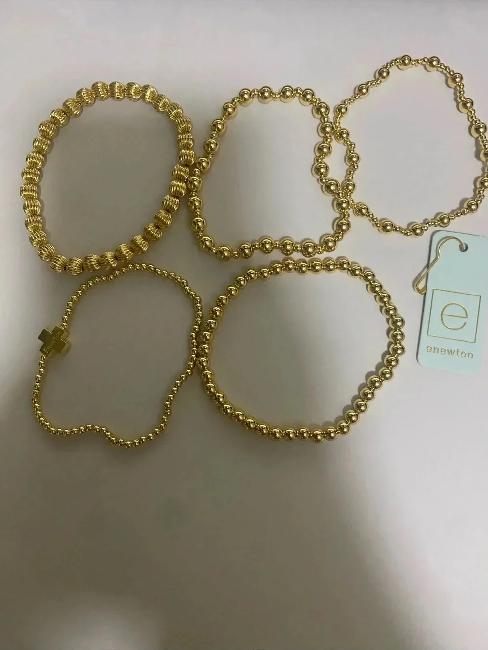 ❤️Newton Gold Beaded Stretch Bracelet Set